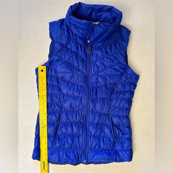 Athleta Royal Capri Blue Goose down Puffer Vest w/full front zipper Sz-S.  Y12 - Picture 12 of 12